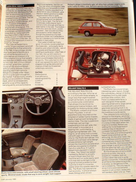 Reliant Rialto 2 LS Test CAR 01/85 Page 2